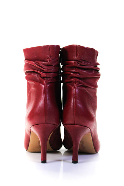 Vince Camuto Womens Brianna Slouch Stiletto Ankle Boots Red Leather Size 40 9