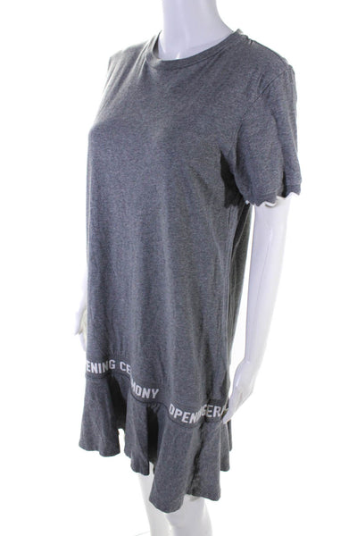 Opening Ceremony Womens Gray Crew Neck Short Sleeve A-line Dress Size S