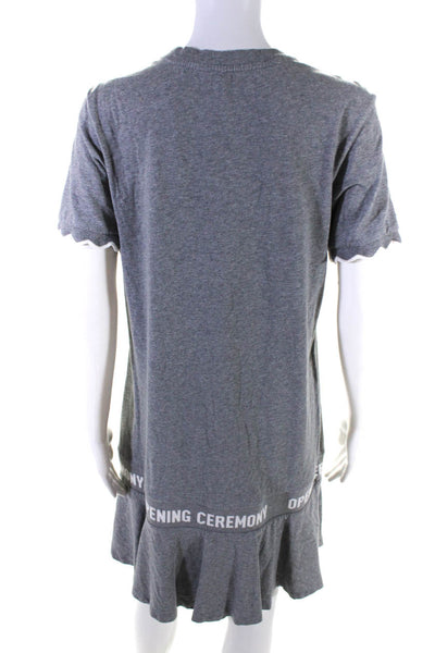 Opening Ceremony Womens Gray Crew Neck Short Sleeve A-line Dress Size S
