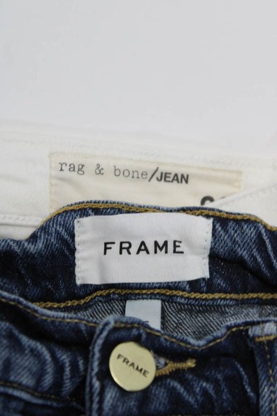 Rag & Bone Jean Frame Womens Straight Leg Jeans White Size 26 Lot 2