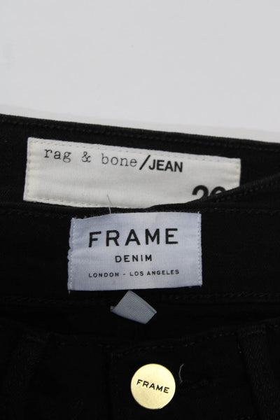 Frame Denim Rag & Bone Jean Womens Straight Leg Jeans Black Size 26 25 Lot 2