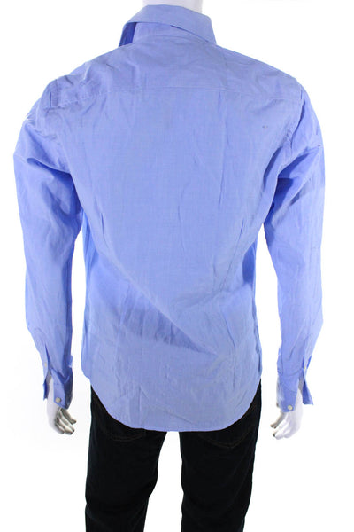 Valentino Roma Mens Slim Long Sleeve Button Up Dress Shirt Light Blue Size 15.5
