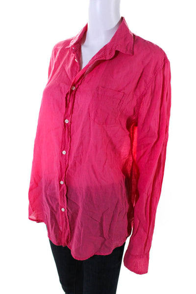 Frank & Eileen Womens Cotton Long Sleeve Button Down Shirt Top Light Red Size S