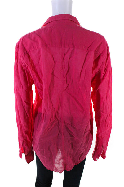 Frank & Eileen Womens Cotton Long Sleeve Button Down Shirt Top Light Red Size S
