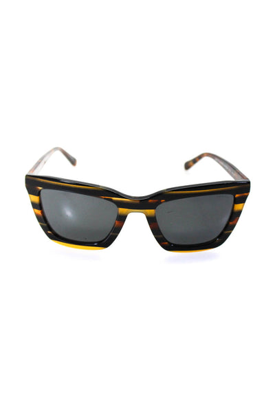 Coach 544087 HC 8203 (L1630) Metallic Varsity Stripe Square Sunglasses Amber
