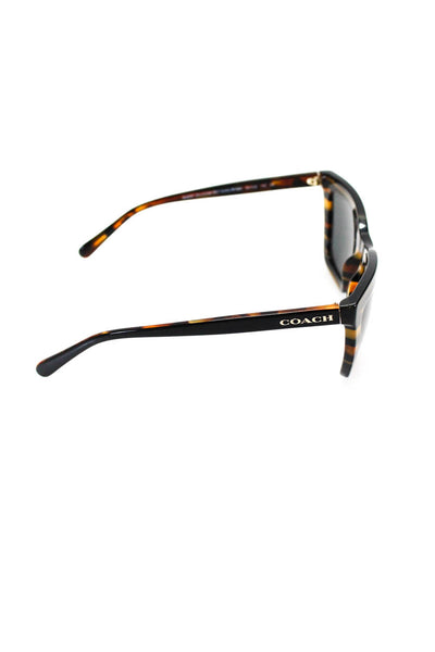 Coach 544087 HC 8203 (L1630) Metallic Varsity Stripe Square Sunglasses Amber