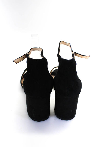 Sam Edelman Womens Susie Ankle Strap Block Heel Sandals Black Suede Size 10