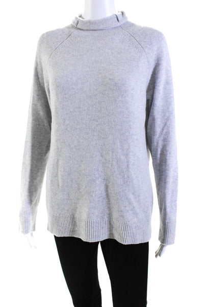 Theory Womens Pullover Oversized Mock Neck Cashmere Sweater Gray Size Medium