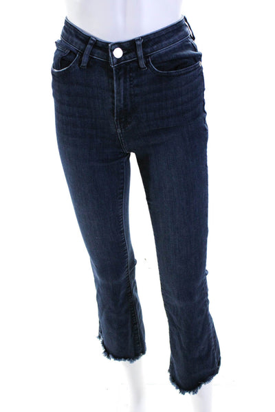 Frame Womens Cropped Mini Boot Cut Naples Jeans Blue Cotton Size 24