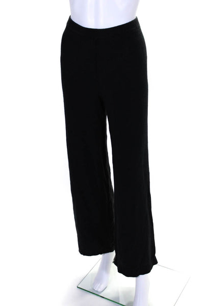 Cult Gaia Womens Linen Pull On High Rise Wide Leg Pants Black Size Small