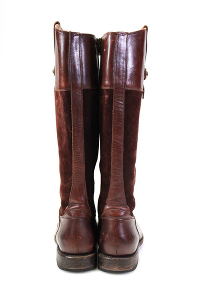 Frye Womens Leather Full Zipper Knee High Riding Boots Walnut Brown Size 8 B