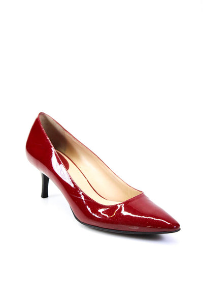 Cole Haan Womens Pointed Toe Slip On Pumps Red Patent Leather Size 7