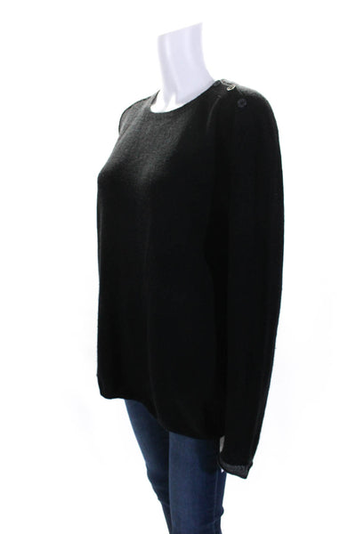 Zadig & Voltaire Womens Cashmere Long Sleeve Pullover Sweater Top Black Size L