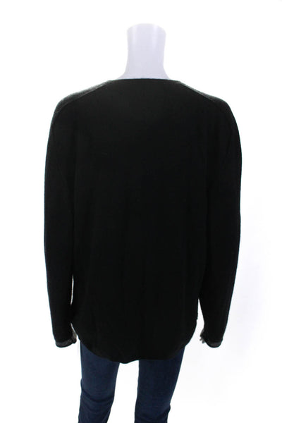 Zadig & Voltaire Womens Cashmere Long Sleeve Pullover Sweater Top Black Size L