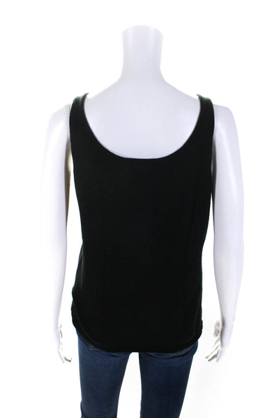 Ralph Lauren Womens Cashmere Round Neck Pullover Knit Tank Top Black Size L