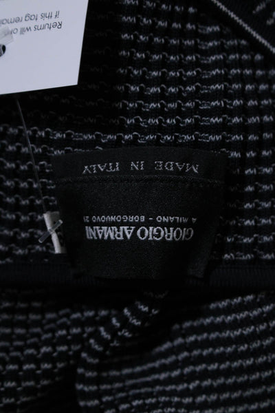 Giorgio Armani Womens Striped Round Neck Short Sleeve Knit Top Navy Size 46