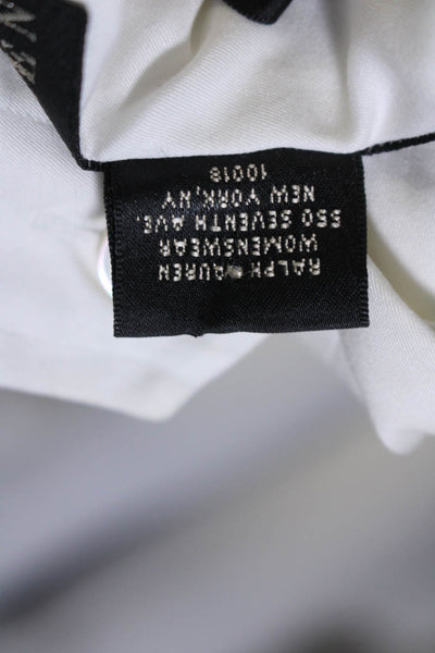Ralph Lauren Womens Cotton Long Sleeve Button Up Blouse Top White Size 14