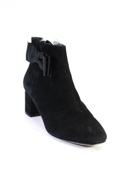 Kate Spade New York Womens Suede Zip Up Langley Ankle Boots Black Size 7.5 Mediu