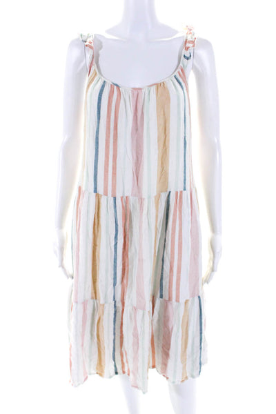 Rails Womens Striped Scoop Neck Sleeveless Midi Dress Multicolor Size Medium