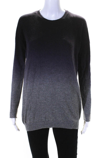 Vince Womens Long Sleeve Crew Neck Ombre Sweater Gray Purple Wool Size XS