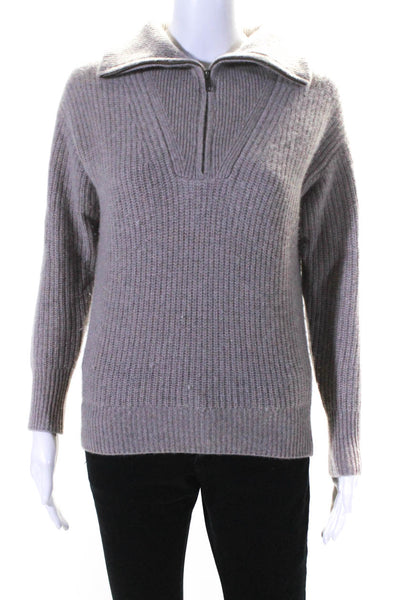The Cashmere Project Womens Quarter Zip Mock Neck Sweater Brown Size Small