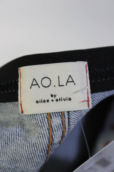 AO.LA by Alice + Olivia Womens Blue Medium Wash High Rise Straight Jeans Size 24