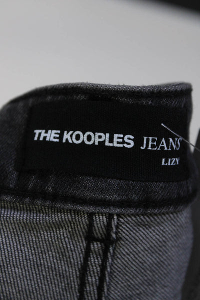 The Kooples Jeans Womens Faded Black High Rise Pleated Skinny Jeans Size 26