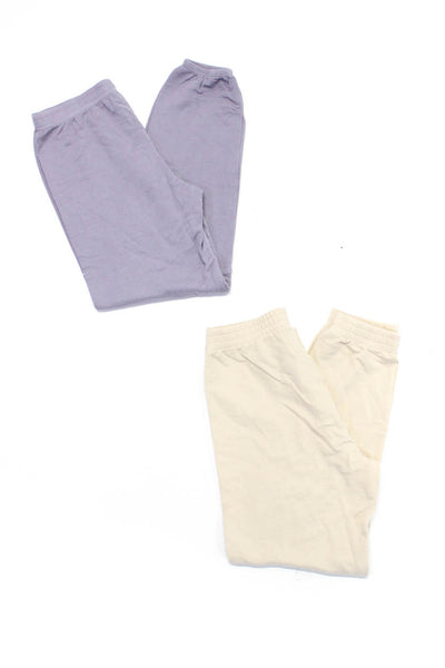 Skin Monrow Womens Lounge Pants Sweatpants Beige Purple Size 1 XS Lot 2