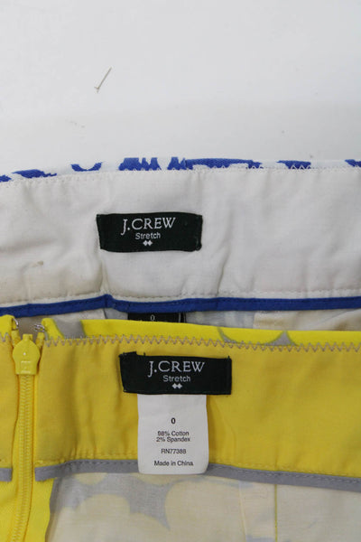 J Crew Womens Skirt Blue Cotton Printed High Rise Mini City Shorts Size 0 lot 2