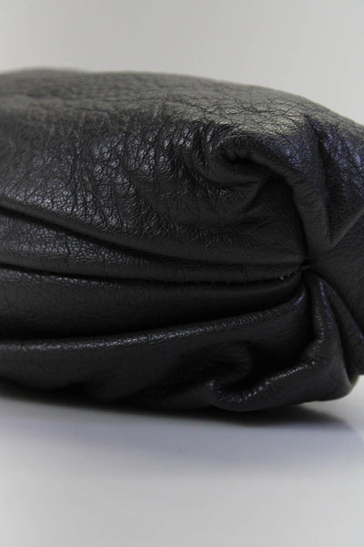 Carlos Falchi Womens Leather Zipper Closure Crossbody Shoulder Handbag Gray
