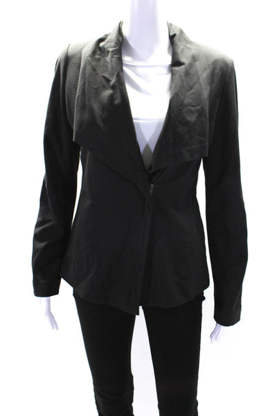 Eileen Fisher Womens Long Sleeves Half Zipper Jacket Gray Size Petite Small