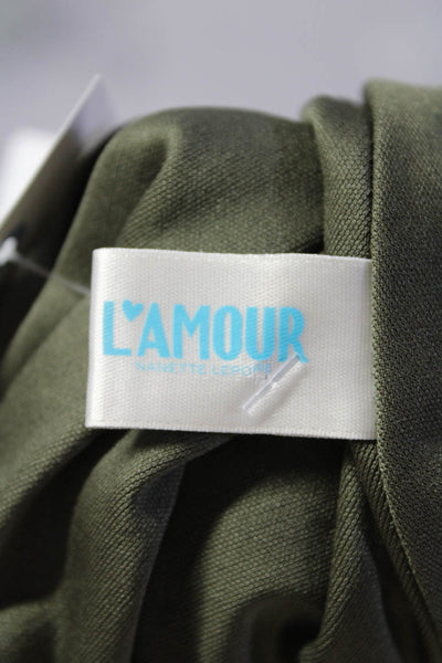 L'Amour Nanette Lepore Womens Sleeveless A Line Dress Green Size Medium