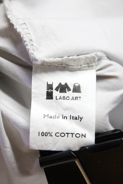 Labo.Art Women's Round Neck 3/4 Sleeves Basic Midi Dress Gray Size 2