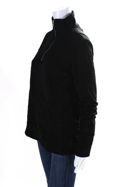 Nils Womens High Neck Long Sleeve Pullover Half Zip Sweatshirt Black Size L