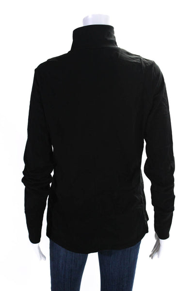 Nils Womens High Neck Long Sleeve Pullover Half Zip Sweatshirt Black Size L