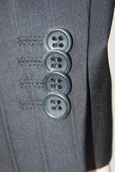 Bruno Bellini Mens Three Button Notched Lapel Pinstriped Blazer Black IT 50
