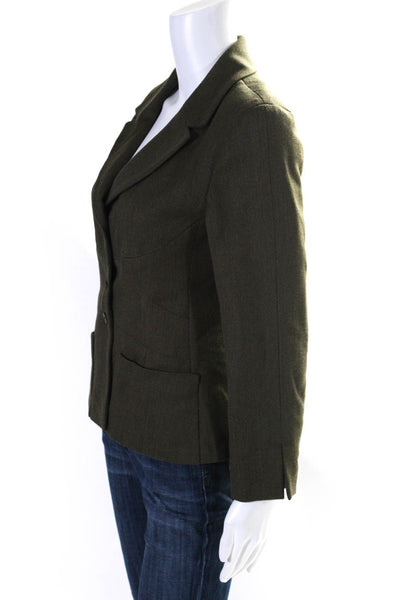 Chanel Women's Long Sleeves Four Button Lined Blazer Brown Size 38