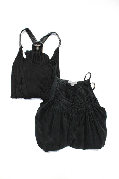 Vince Ella Moss Womens Black Silk Textured Sleeveless Tank Top Size M XS lot 2