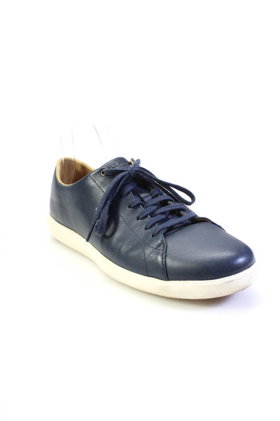 Cole Haan Womens Lace Up Low Top Shoes Leather Navy Blue White Size 9 US
