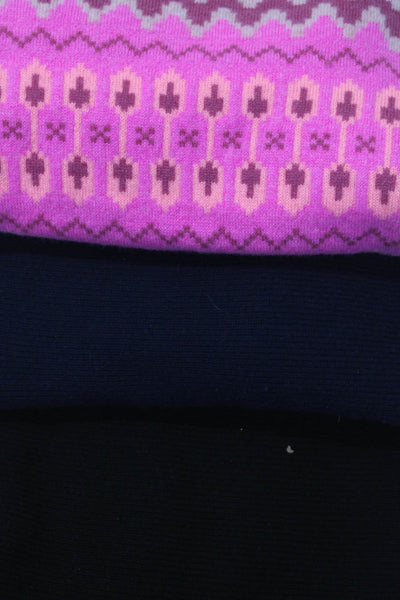 J Crew Womens Cashmere Long Sleeve Sweaters Pink Blue Black Size XS 2XS Lot 3