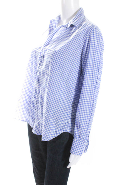 Frank & Eileen Womens Collared Button Down Blouse Blue Size XS