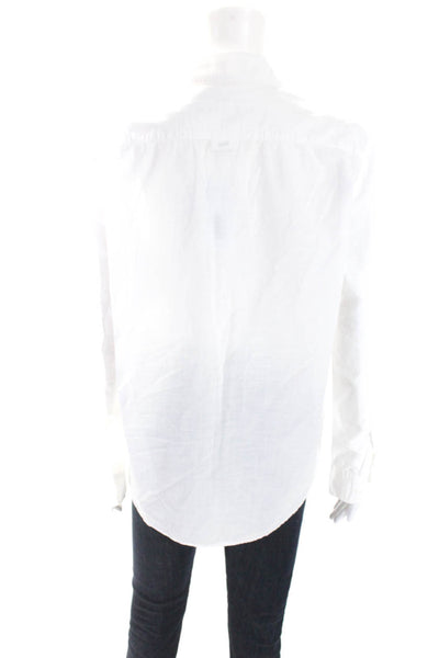 Eileen Fisher Womens Button Down Collared Long Sleeve Blouse White Size XS