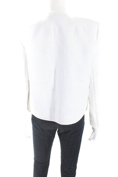 Lafayette 148 New York Womens Buttonless Knit Blazer White Size Small