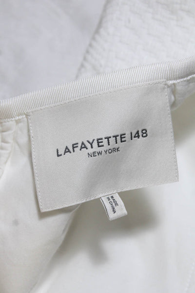 Lafayette 148 New York Womens Buttonless Knit Blazer White Size Small