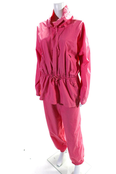 SKYR Womens Cowl Neck Pullover Jacket Windbreaker Pants Set Pink Size Small
