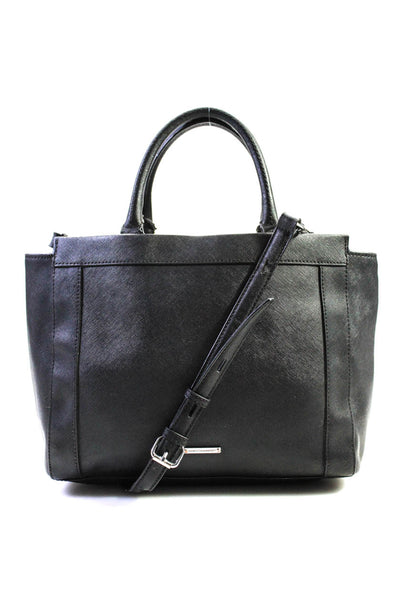 Rebecca Minkoff Womens  Zip Closure Detachable Crossbody Top Handle Bag Black