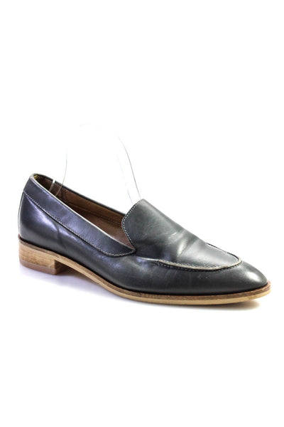 Everlane Womens Pointed Apron Toe Slip-On Block Heels Loafers Gray Size 10
