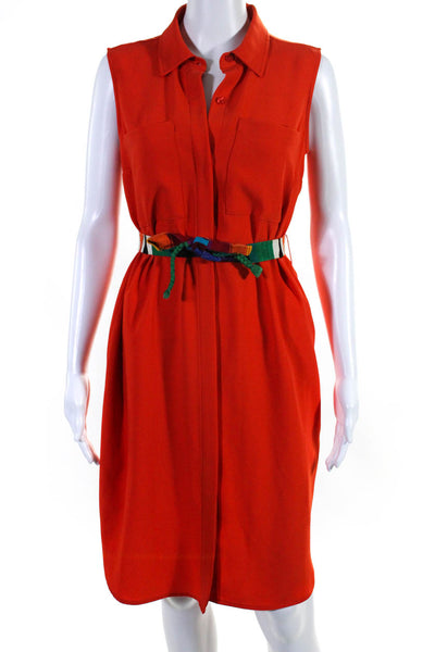 Michael Michael Kors Women's Button Down A-Line Mini Dress Orange Size 2