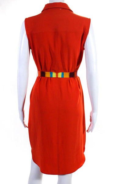 Michael Michael Kors Women's Button Down A-Line Mini Dress Orange Size 2