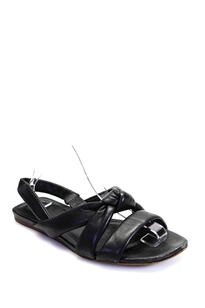 Vince Womens Black Knot Detail Strappy Flat Slingbacks Shoes Size 9